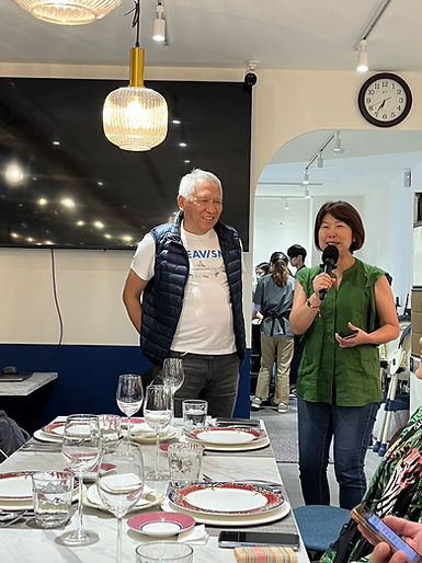 湧升海洋創辦人徐承堉與呷米友善餐廳負責人王淑珍